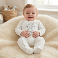 N14766: Baby "Shine Bright" Cotton Sleepsuit (NB-3 Months)